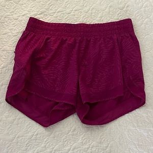 Athleta Mesh Racer Run shorts purple size small